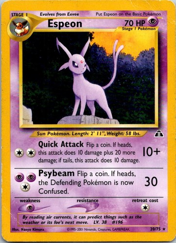 Espeon unlimited rare - espeon,