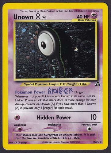 Pokemon unown holo neo - 14/75,