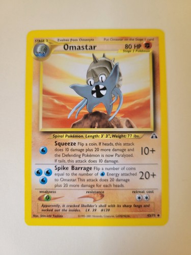 Pokémon omastar card neo - pokémon,