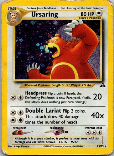 Ursaring rare neo - ursaring, 15/75