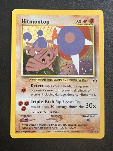 Pokemon hitmontop holo - hitmontop, 3/75