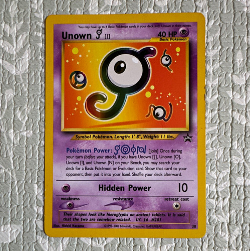 Pokemon card unown 38 - pokemon,