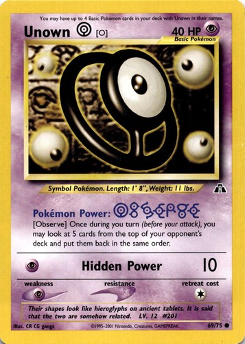 Unown 75 common neo - 69/75,